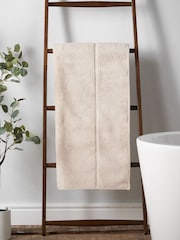 Bianca Natural Zero Twist Satin Stitch Cotton Towel - Image 1 of 3