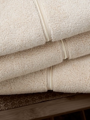 Bianca Natural Zero Twist Satin Stitch Cotton Towel - Image 3 of 3