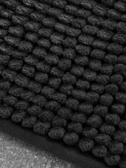 Catherine Lansfield Charcoal Grey Bobble Long Bath Mat Runner - Image 2 of 3
