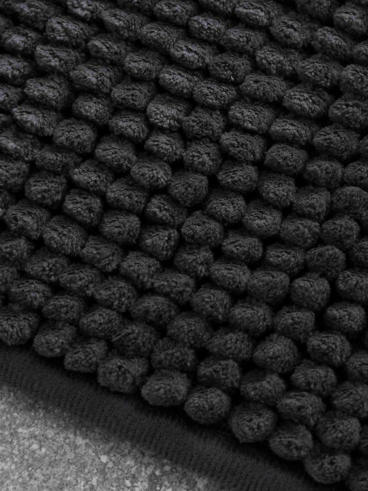 Catherine Lansfield Charcoal Grey Bobble Long Bath Mat Runner - Image 2 of 3