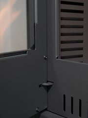 Adam Charcoal Grey S1 Bio Ethanol Stove with Log Storage and Tall Angled Stove Pipe - Image 4 of 6