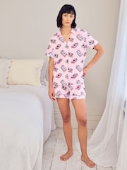 Chelsea Peers Pink Valentine's Perfect Match Print Long Pyjamas Set - Image 3 of 7