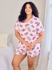 Chelsea Peers Pink Valentine's Perfect Match Print Long Pyjamas Set - Image 5 of 7