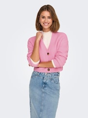 ONLY Pink Ribbed Cardigan - Image 1 of 6