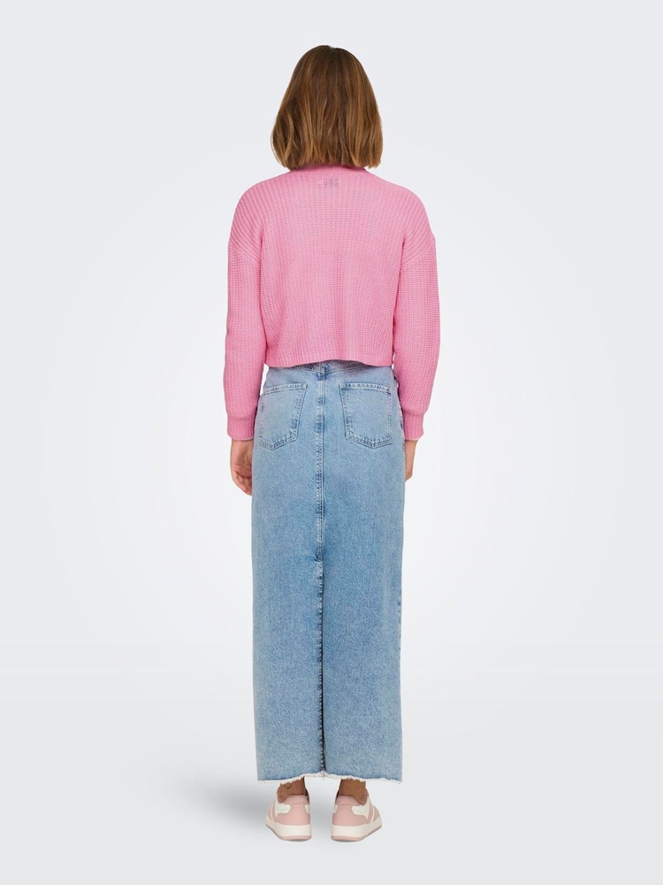 ONLY Pink Ribbed Cardigan - Image 2 of 6