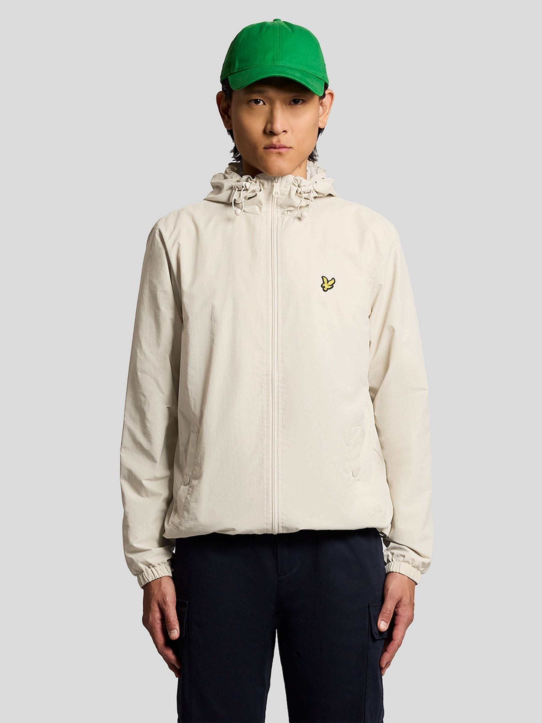 Lyle & Scott Men's Cream Zip Through Hooded Jacket - Image 1
