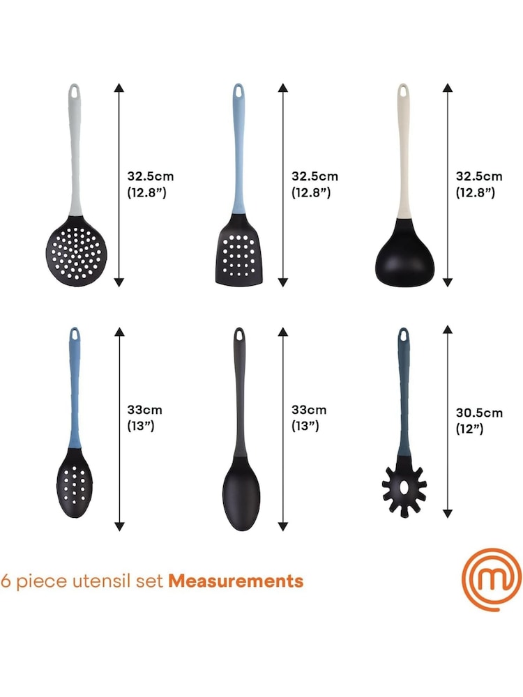 Masterchef 6 Piece Nordic Blue Soft Touch Utensil Set - Image 2 of 2