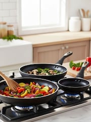 Masterchef 3 Piece Black Cookware Frying Pan Set Limited Edition - Image 1 of 6