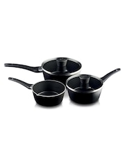 Masterchef 3 Piece Black Saucepan Set - Image 1 of 6