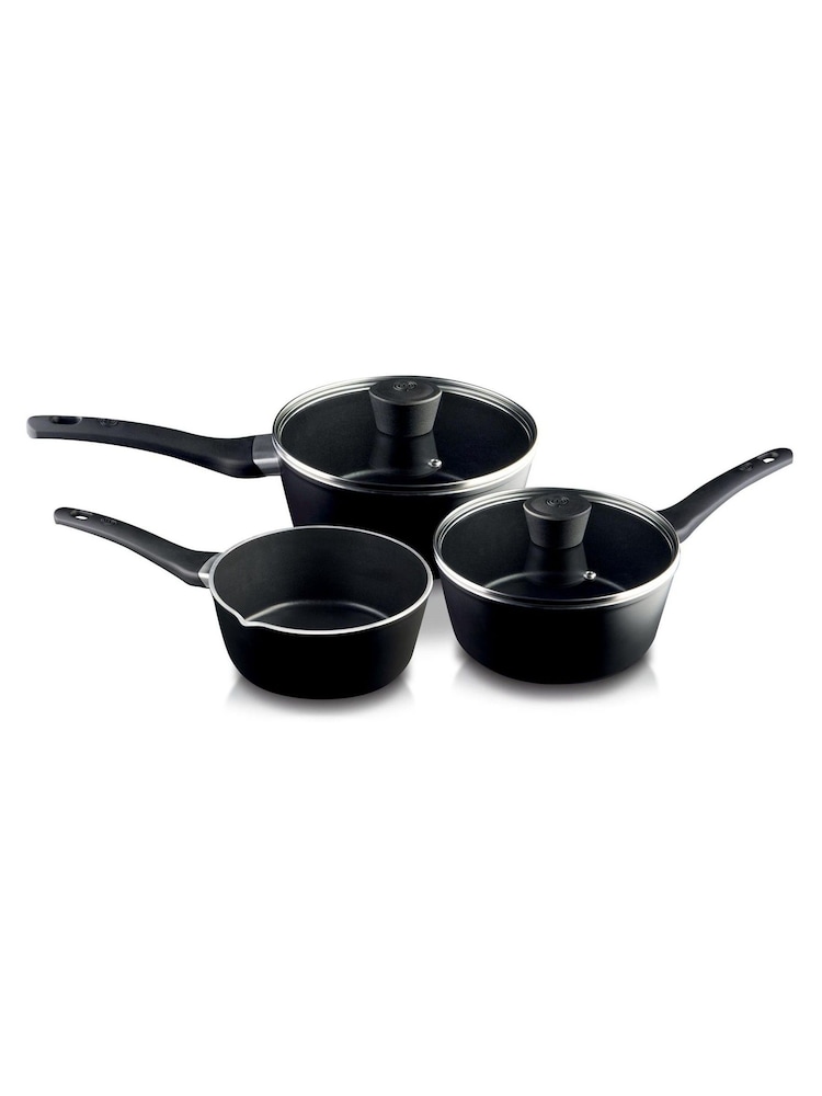 Masterchef 3 Piece Black Saucepan Set - Image 1 of 6