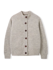 Celtic & Co. Natural British Wool Moss Stitch Cardigan - Imaginea 4 din 4