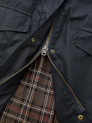 Celtic & Co. Blue Pleat Back Waxed Jacket - Image 3 of 7