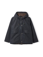 Celtic & Co. Blue Pleat Back Waxed Jacket - Image 7 of 7