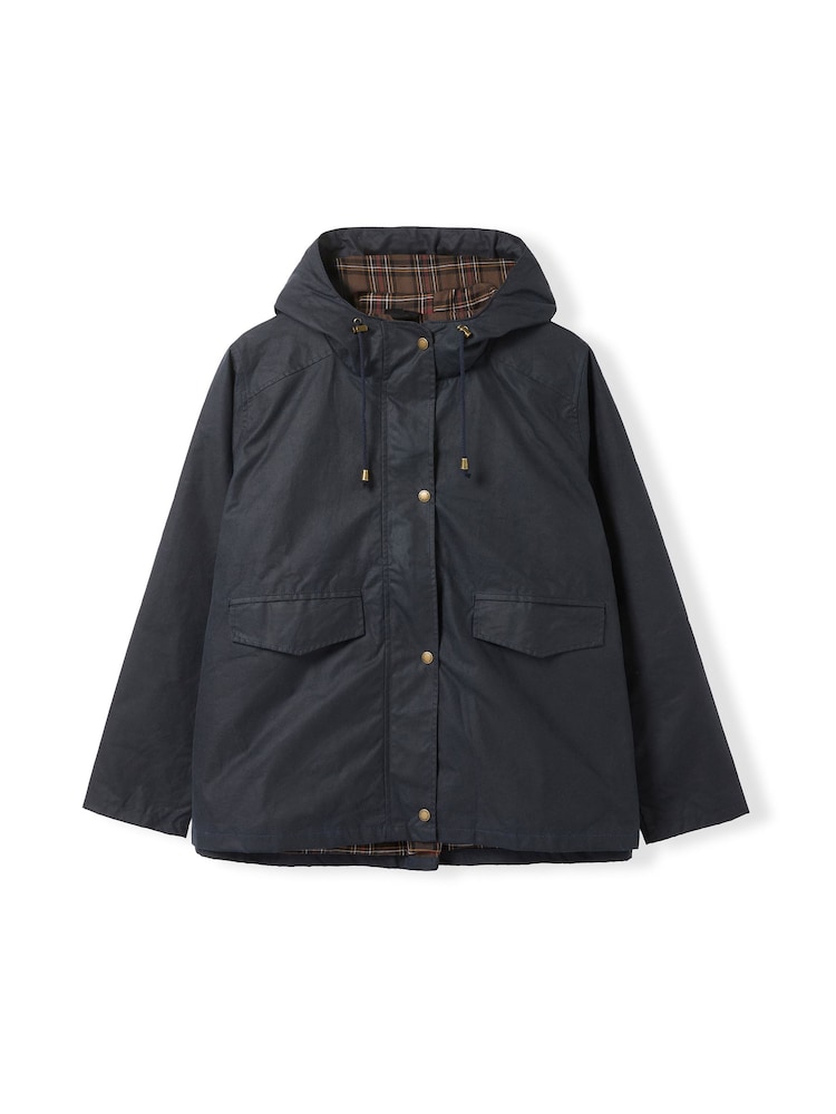 Celtic & Co. Blue Pleat Back Waxed Jacket - Image 7 of 7