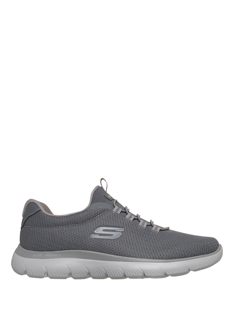 Skechers Grey Summits Corlen Slip On Bungee Trainers - Image 1 of 6