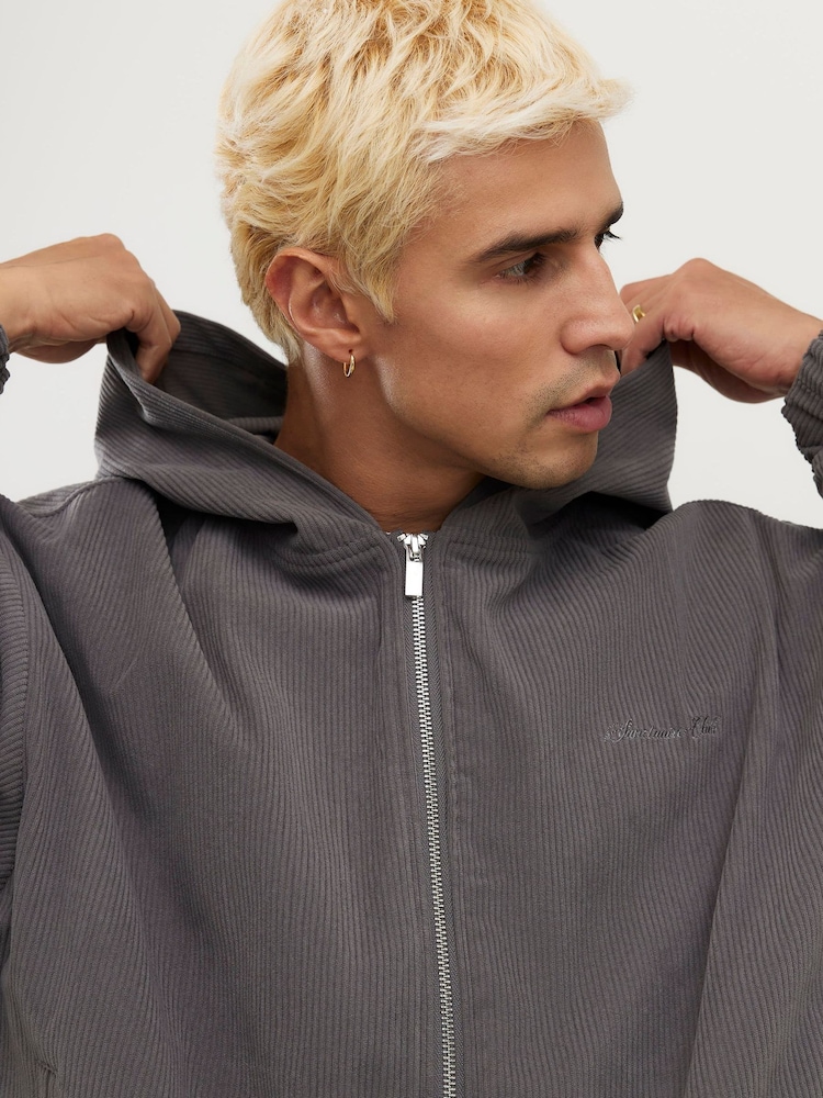 River Island Sanctuaire kordfløyelshettegenser med glidelås - Bilde 4 av 4