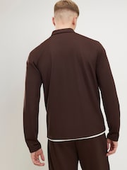 River Island Brown Slim Fit Pique Shacket - Image 4 of 4