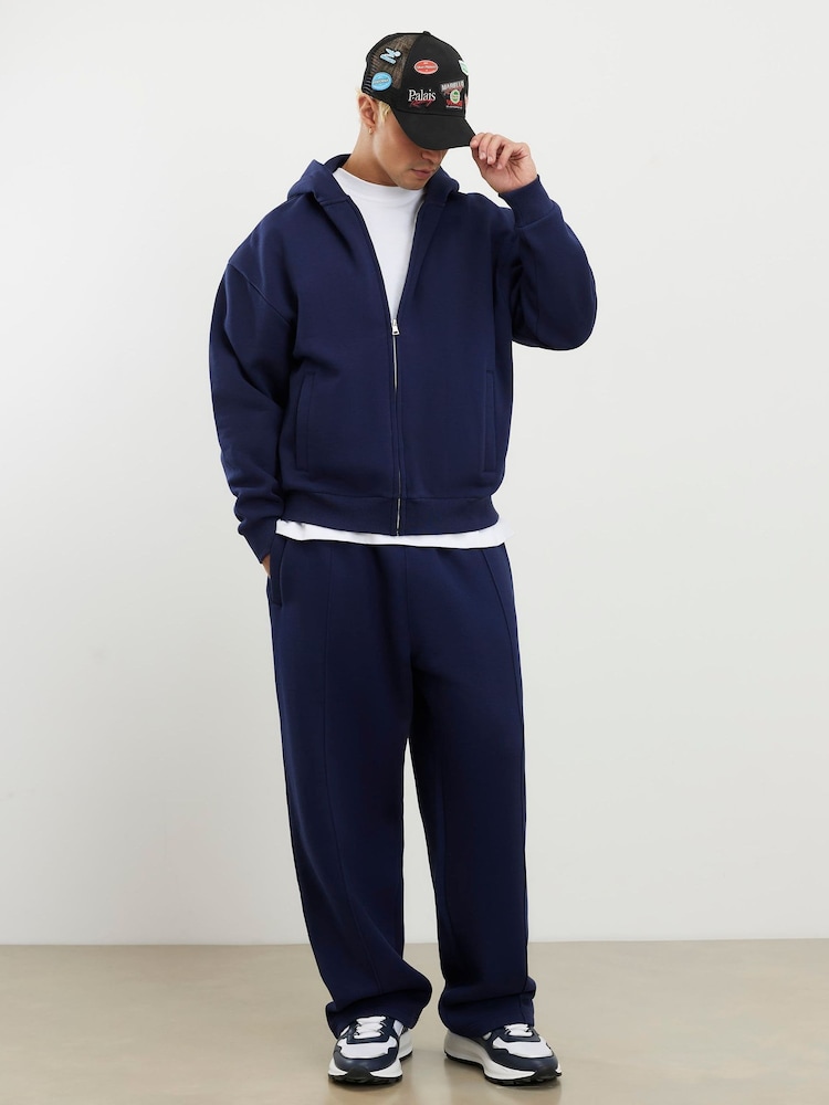 River Island Blue Oversized Zip Through Hoodie - Image 2 of 4