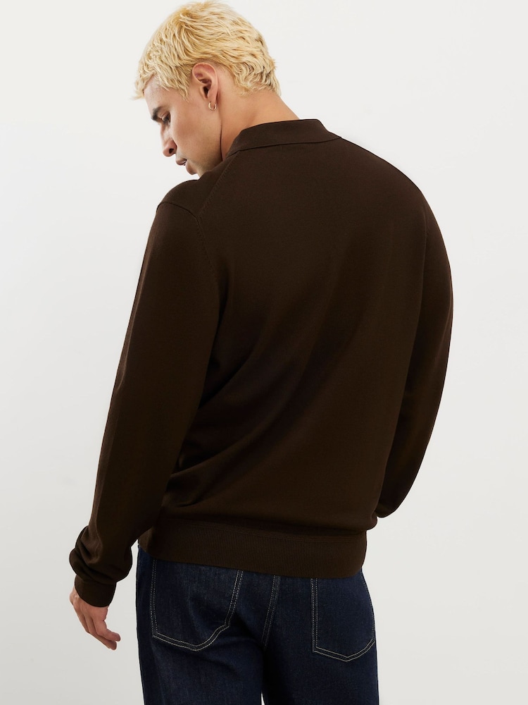 River Island Brown Slim Fit Essential Polo Shirt - Image 2 of 5