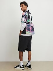 River Island Black Washed Denim Jorts - Image 2 of 4