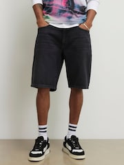 River Island Black Washed Denim Jorts - Image 3 of 4