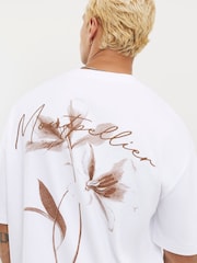 River Island White Oversized Floral T-Shirt - Image 4 of 4