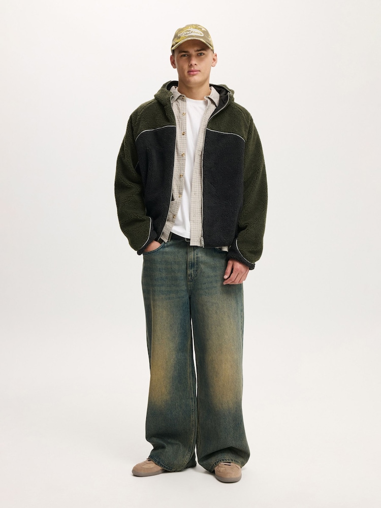 Cotton On Green Hooded Teddy Jacket - Image 4 of 4