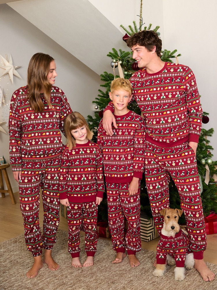 Burgundy Red Wallace and Gromit Matching Family Christmas Pet Pyjamas - Image 4 of 4 Burgundy Red Wallace and Gromit Matching Family Christmas Pet Pyjamas - Image 4 of 4