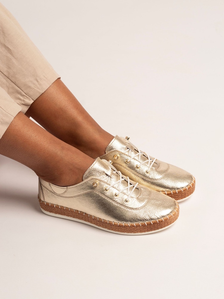 Lunar Gold Evette A Leather Plimsoll Shoes - Image 1 of 6