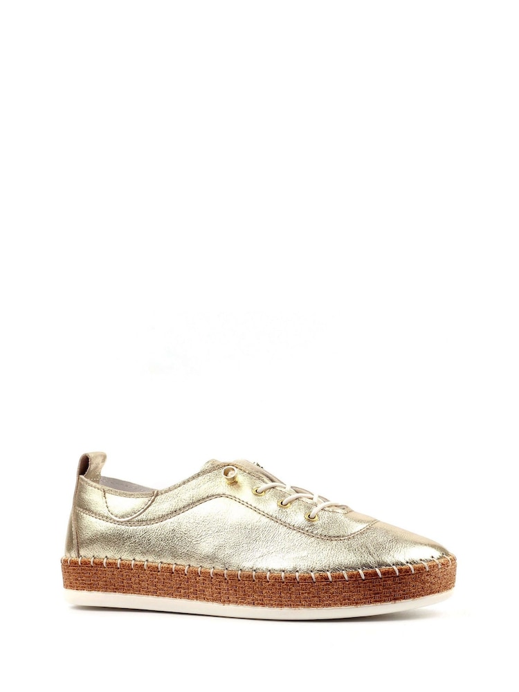 Lunar Gold Evette A Leather Plimsoll Shoes - Image 2 of 6