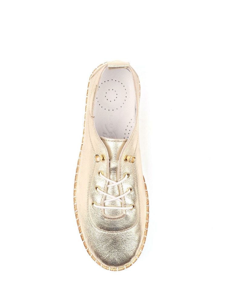 Lunar Gold Evette A Leather Plimsoll Shoes - Image 6 of 6