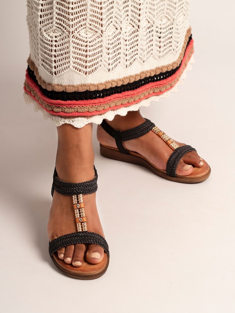 Lunar Black Portofino Sandals - Image 1 of 7
