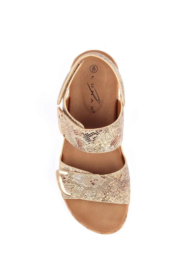 זהב - Lunar Beatrice Hook And Loop Sandals - תמונה 7 מתוך 7