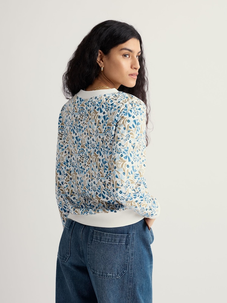 Seasalt Cornwall Blue Bright Wave Sweatshirt - Image 2 of 5