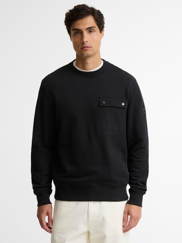 Barbour International Black Inline Crew Neck Sweatshirt - Image 1 of 4