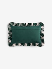 50x30 Christmas Tartan Embroidered Robin Oblong Cushion - Εικόνα 4 από 4
