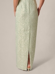 Adrianna Papell Green Glitter Jacquard Gown - Image 6 of 6