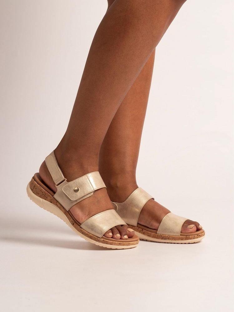 Lunar Gold Riley Hook and Loop Sandals - Image 1 of 8