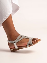 Lunar Silver Carrie Sandals - Image 1 of 6
