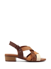 Lunar Brown Oprah Block Heel Sandals - Image 3 of 6