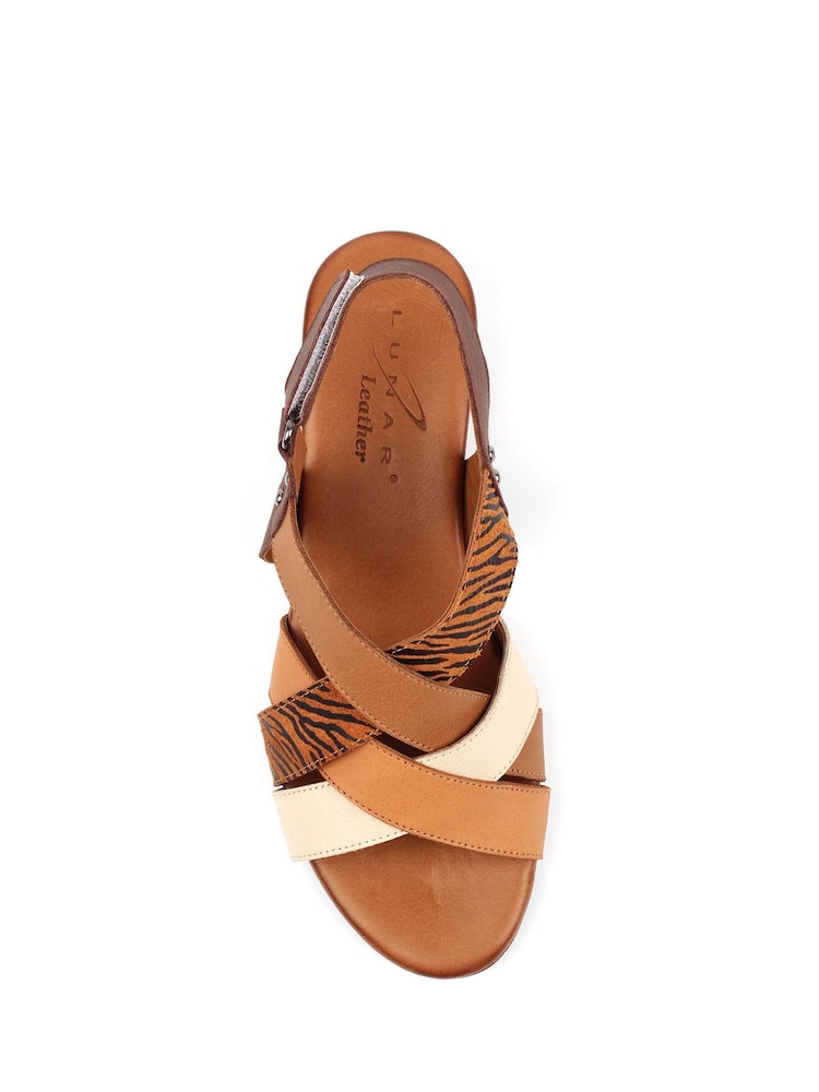 Lunar Brown Oprah Block Heel Sandals - Image 6 of 6