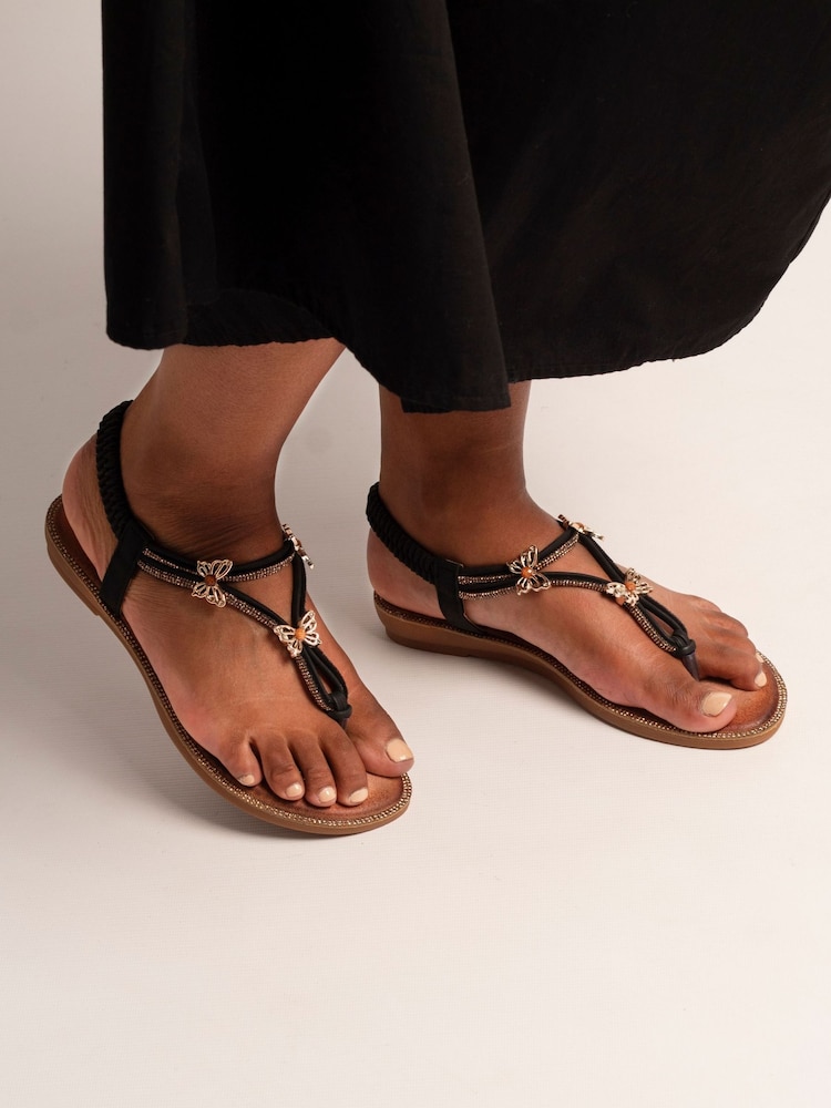 Lunar Black Zentara Sandals - Image 1 of 6