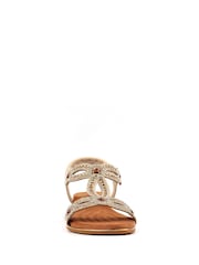 Lunar Indigo Beige Wide Fit Sandals - Image 4 of 8