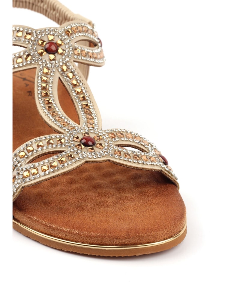 Lunar Indigo Beige Wide Fit Sandals - Image 8 of 8