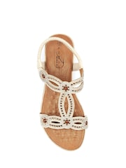 חום - Lunar סנדלים בגזרה רחבה - תמונה 6 מתוך 7