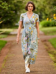 Joe Browns Blue Petite Beautiful Botanicals Printed Dress - Image 1 of 6