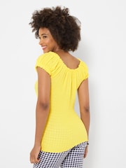 Joe Browns Yellow Beautifully Boho Textured Jersey Top - Image 4 of 5