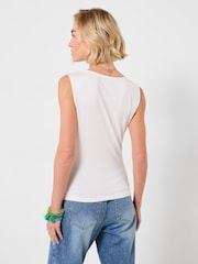 Joe Browns White Sophia Jersey Cowl Neck Top - Image 3 of 5