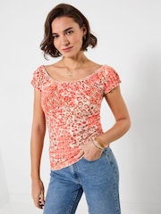 Joe Browns Orange Summer Days Printed Boho Top - Image 1 of 5