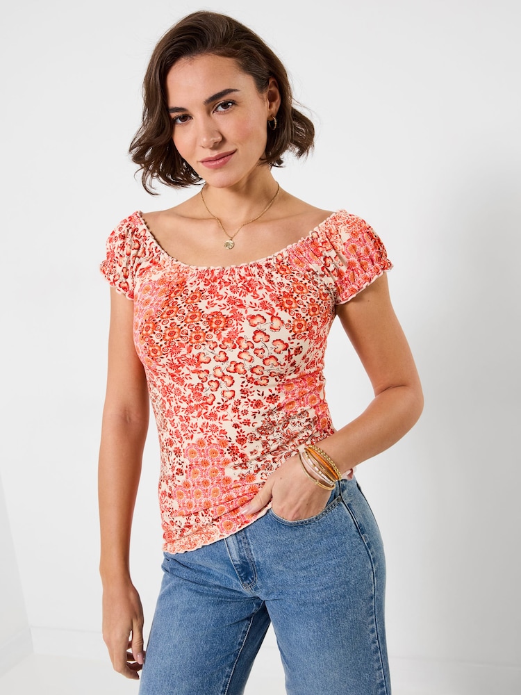 Joe Browns Orange Summer Days Printed Boho Top - Image 1 of 5